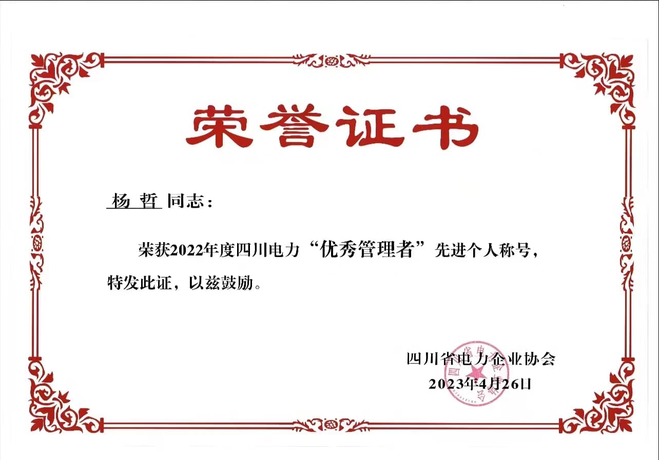 2022年度四川电力“优秀管理者"先进个人